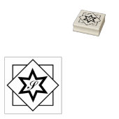 Tampons Encreurs Barre ou Bat mitzvah Star Initial Wood Art Timbre (Tamponné)