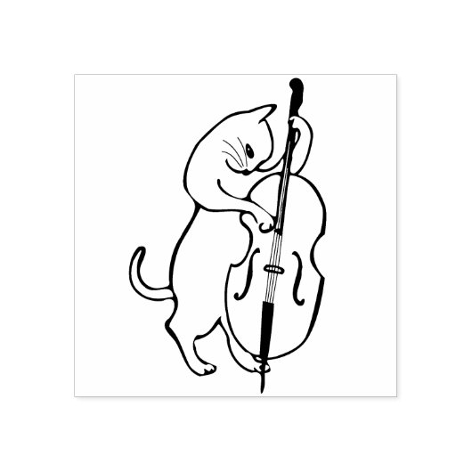 Tampons Encreurs basse jouer chat art cachet (Impression)