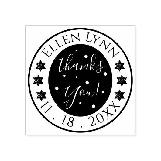 Tampons Encreurs Bat ou Bar Mitzvah Étoiles Encre Timbre en caoutch (Impression)