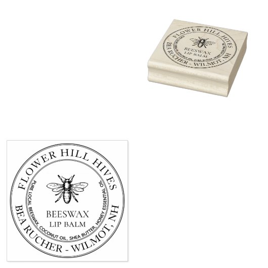 Tampons Encreurs Baume à lèvres en cire d'abeille personnalisé avec (Tamponné)