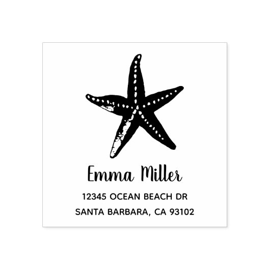 Tampons Encreurs Beach Life Sea Starfish Wood Imprimer Retour (Impression)