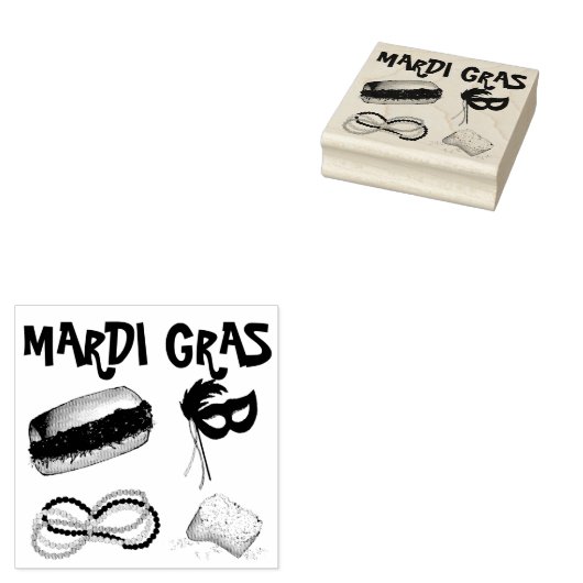 Tampons Encreurs Beads Mardi Gras Mask New Orleans Beignet NOLA (Tamponné)