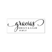 Tampons Encreurs Beau timbre merci avec police calligraphie (Tamponné)