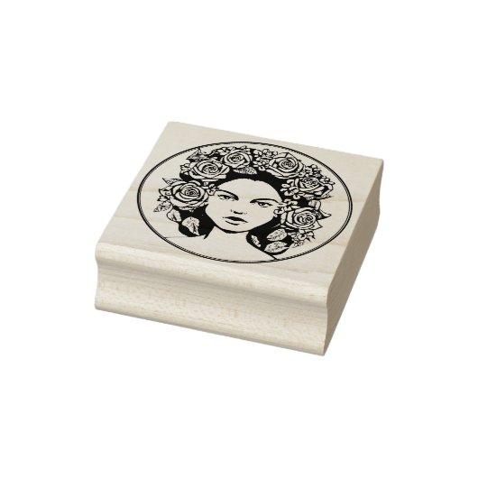 Tampons Encreurs Beauté avec Rose Portrait Caoutchouc Art Timbre (Tampon)
