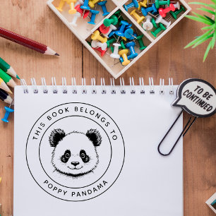 Tampons Encreurs Bébé mignon Panda Ce livre appartient au nom de l'