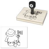 Tampons Encreurs Bébé patriotique Avec Drapeau, Timbre En Caoutchou (Tamponné)