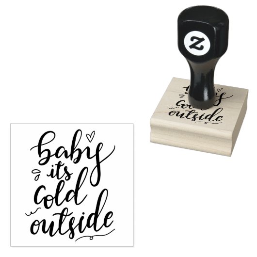Tampons Encreurs Bébé son froid dehors manuscrit noir Script (Tamponné)