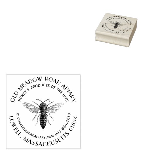 Tampons Encreurs Beekeeper Queen Bee Honey Custom Logo Timbre Apiai (Tamponné)