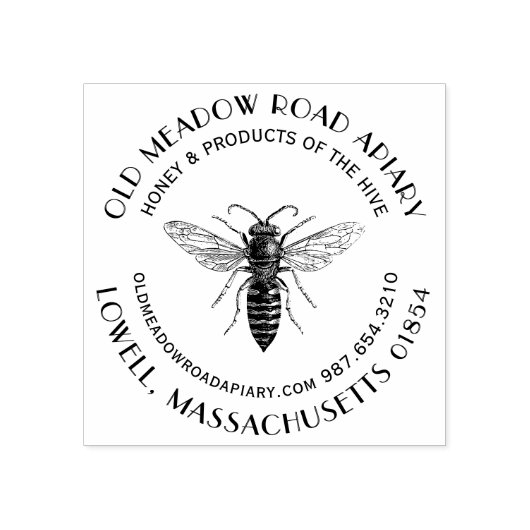 Tampons Encreurs Beekeeper Queen Bee Honey Custom Logo Timbre Apiai (Impression)