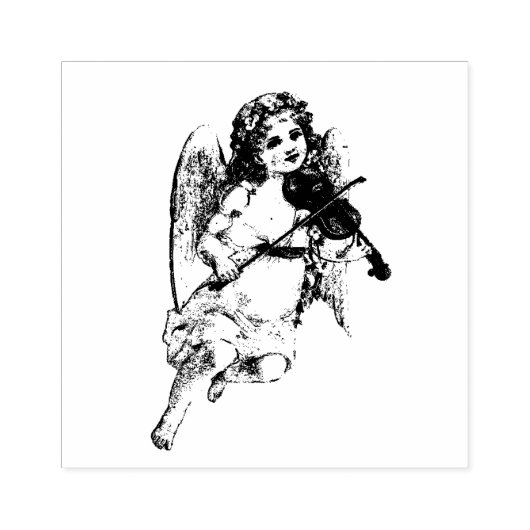 Tampons Encreurs Belle fille Angel jouant du violon (Impression)