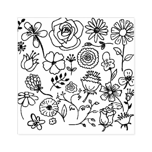 Tampons Encreurs belle fleur et design différent (Impression)
