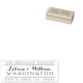 Tampons Encreurs Belle rustique Script Marié Couple Adresse (Tamponné)