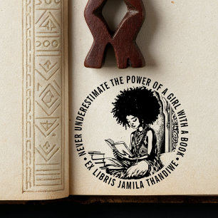 Tampons Encreurs Bibliothèque Afro féministe "Power of a Girl" Plaq