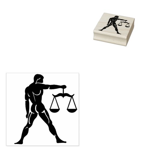 Tampons Encreurs bibliothèque balance timbre d'art zodiaque (Tamponné)