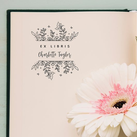 Tampons Encreurs Bibliothèque Botanique Personnalisée Chic & Élégan
