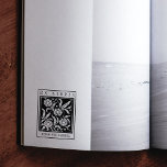 Tampons Encreurs Bibliothèque de bibliothèques de bibliothèques de<br><div class="desc">Ce timbre en caoutchouc "Ex Libris" présente un cadre fleuri vintage portant un nom personnalisé.</div>