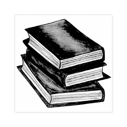 Tampons Encreurs Bibliothèque de piles de livres Lecture Alphabétis (Impression)