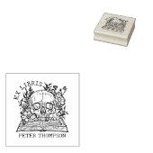 Tampons Encreurs Bibliothèque Floral Skull Ex Libris (Tamponné)