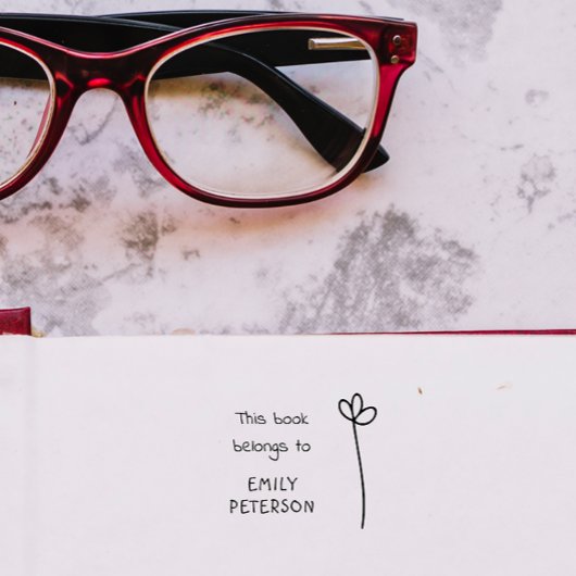 Tampons Encreurs Bibliothèque manuscrite moderne Livre de Nom perso