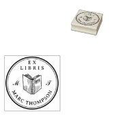 Tampons Encreurs Bibliothèque Monogramme classique de livres ouvert (Tamponné)
