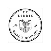 Tampons Encreurs Bibliothèque Monogramme classique de livres ouvert (Impression)