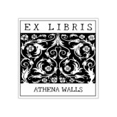 Tampons Encreurs Bibliothèques Ex Personnalisées, Livre Fleurs Vint (Impression)