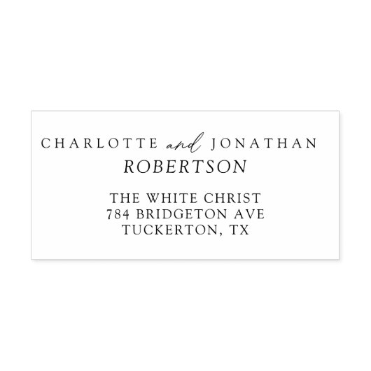 Tampons Encreurs Black and White Simple Modern Address (Impression)