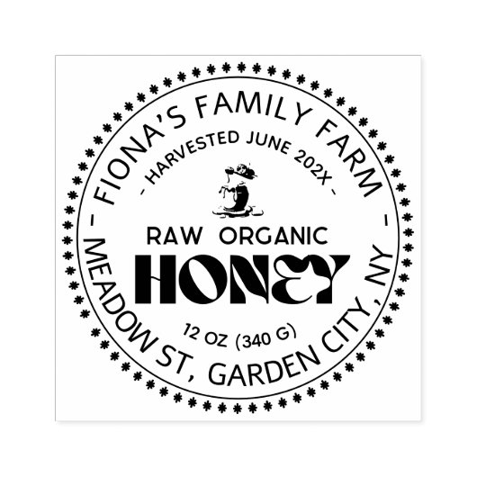 Tampons Encreurs Black Bee Honey Label Metallic Gold Text (Impression)