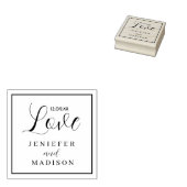 Tampons Encreurs Black Whimsical Love Script personnalisé Mariage e (Tamponné)