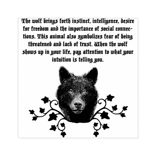Tampons Encreurs Black Wolf Spirit Animal lecture Citations (Impression)