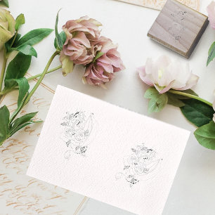Tampons Encreurs Bleu des flocons de neige du dragon blanc d'hiver