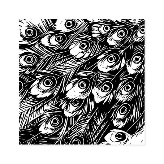 Tampons Encreurs Bleu vert Peacock Bois et Timbre en caoutchouc (Impression)