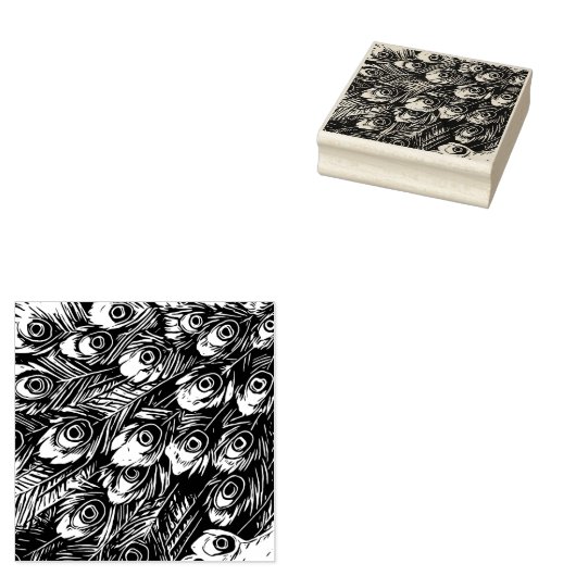 Tampons Encreurs Bleu vert Peacock Bois et Timbre en caoutchouc (Tamponné)