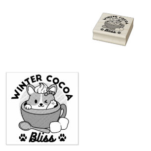Tampons Encreurs Bliss de cacao d'hiver - Chien mignon en mode Mug