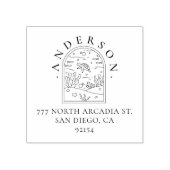 Tampons Encreurs Boho Arch Sea Turtle Adresse de retour personnalis (Impression)