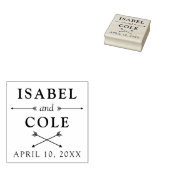 Tampons Encreurs Boho Arrows Couple's Names With Mariage Date (Tamponné)