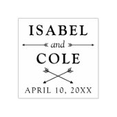 Tampons Encreurs Boho Arrows Couple's Names With Mariage Date (Impression)
