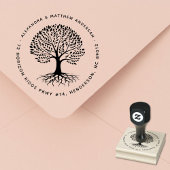 Tampons Encreurs Boho Elegant Tree Roots Couple Nom Adresse de reto