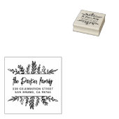 Tampons Encreurs Boho Feuilles dessinés à la main Cadre moderne Adr (Tamponné)