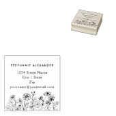 Tampons Encreurs Boho floral dessiné à la main personnalisée (Tamponné)