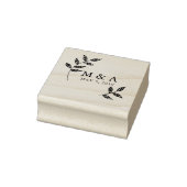 Tampons Encreurs Boho Rustic Branches Mariage Initiales Monogramme (Tampon)