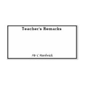 Tampons Encreurs Boîte de notes de l'enseignant avec nom (Impression)