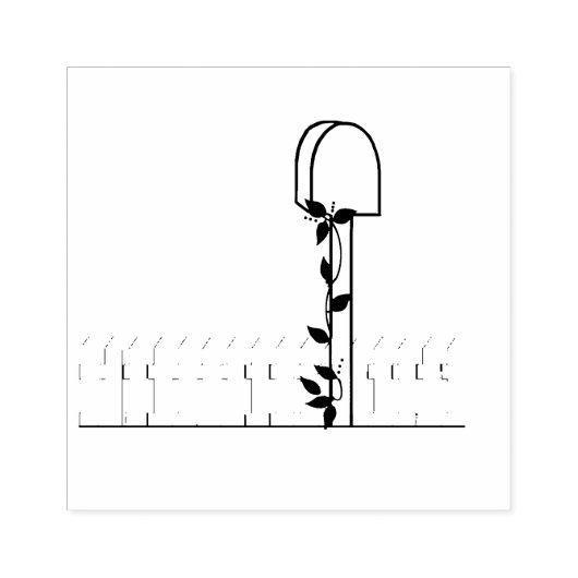 Tampons Encreurs Boîte postale et picket clôture en bois (Impression)