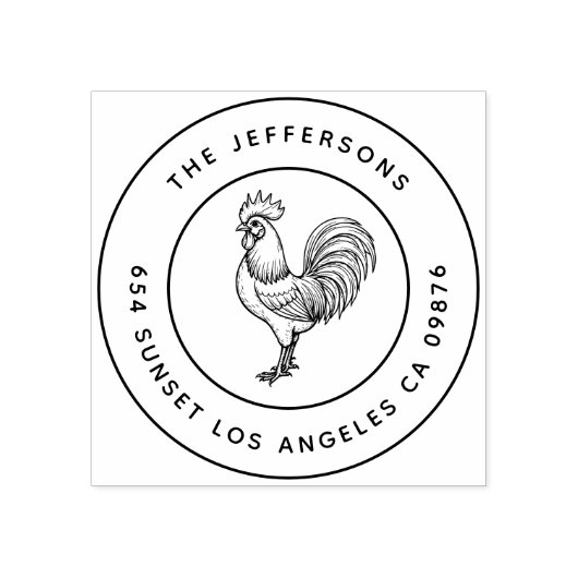 Tampons Encreurs Bold Barnyard Chic Rooster Adresse de famille (Impression)