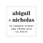 Tampons Encreurs Bold Elegant Couple's Names Mariage Adresse de ret (Impression)