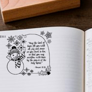 Tampons Encreurs Bonhomme de neige de Noël Romains 15:13 Fête chrét