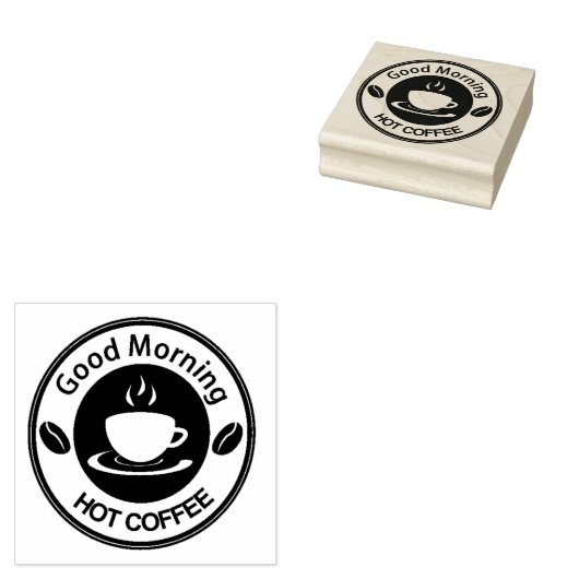 Tampons Encreurs Bonjour Café Chaud (Tamponné)