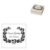 Tampons Encreurs Bonnes Fêtes de couronne de Noël Holly sur mesure (Tamponné)