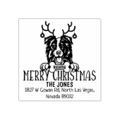 Tampons Encreurs Bordure Collie Chien Noël Adresse de retour (Impression)