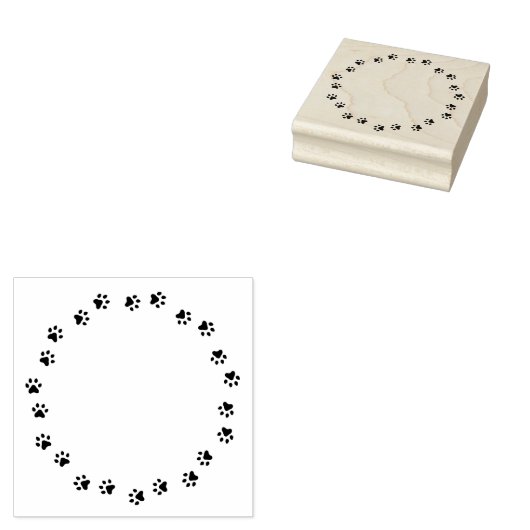 Tampons Encreurs Bordure empreinte de patte ronde, circulaire (Tamponné)